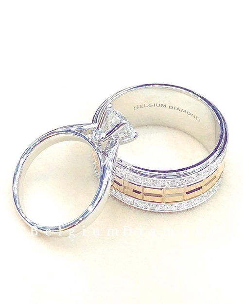 belgium diamond couple ring